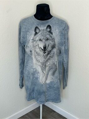 The Mountain White Wolf Long Sleeve Size Large